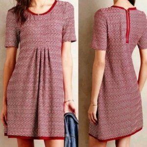 Anthropologie Maeve Dora Shift Wine Red Dress Size XS